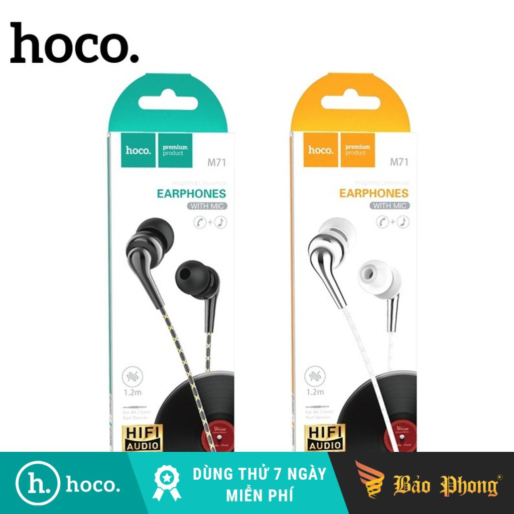 Tai nghe liền dây HOCO M71 chân 3.5mm có micro