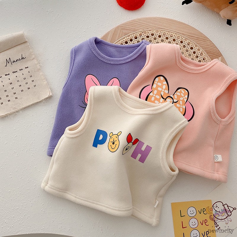 Áo khoác nỉ lông cừu in họa tiết hoạt hình phong cách Hàn Quốc thời trang dành cho trẻ em