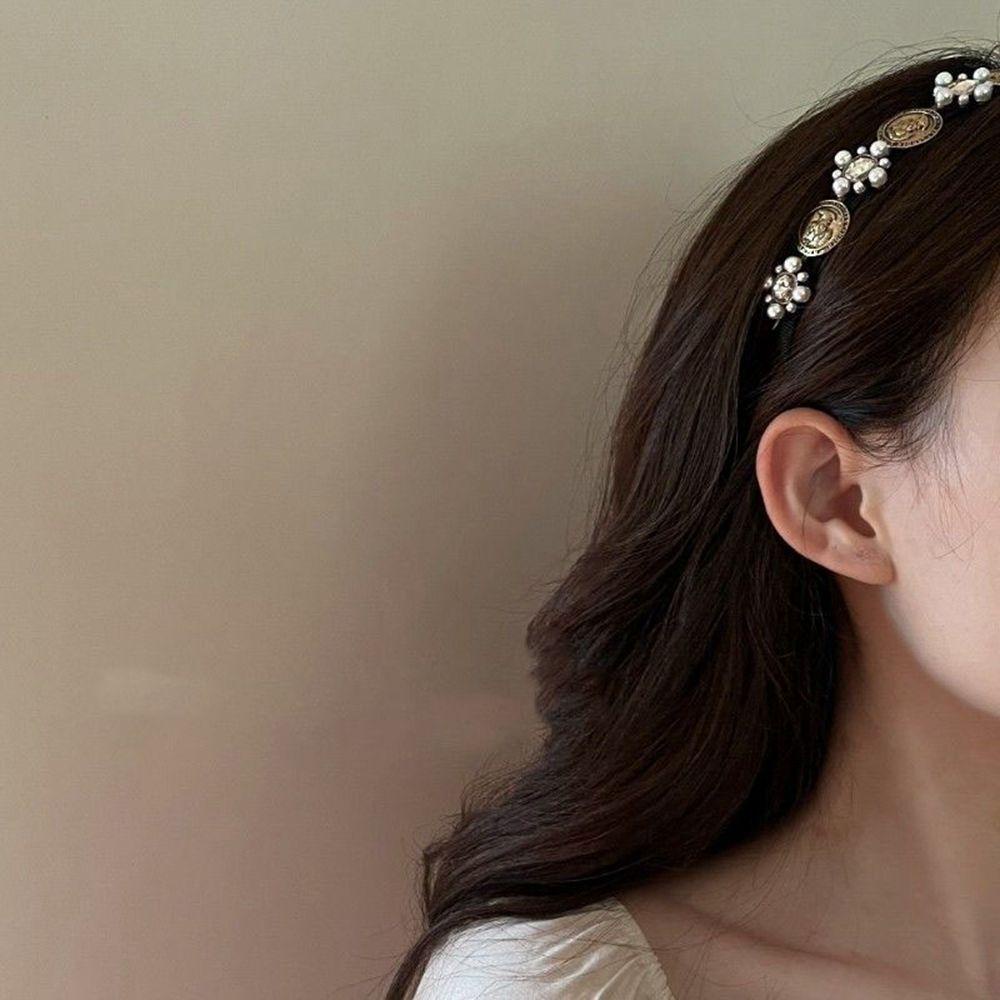 ANEMONE Băng đô cài tóc rửa mặt Đính Ngọc Trai Phong Cách Baroque Hàn Quốc Ngọt Ngào