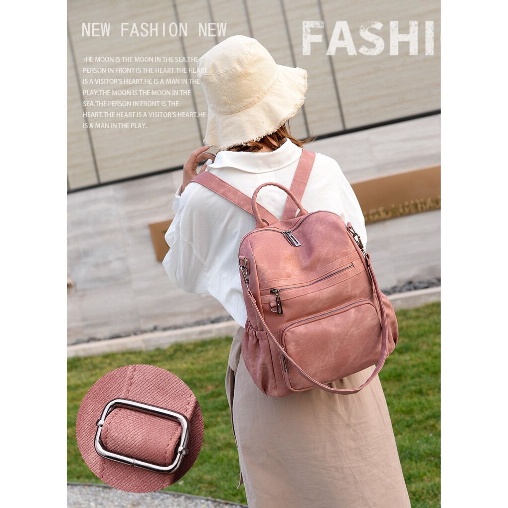 Ba Lô Chuwanglin Làm Bằng Da Phong Cách Trẻ Trung Dành Cho Nữ