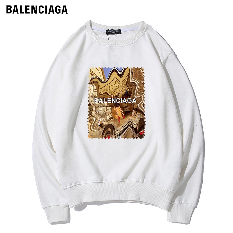 Balenciaga Áo Sweater Thể Thao Vải Cotton Cổ Tròn Kiểu Cổ Điển Thời Trang Cho Các Cặp Đôi 5902 #