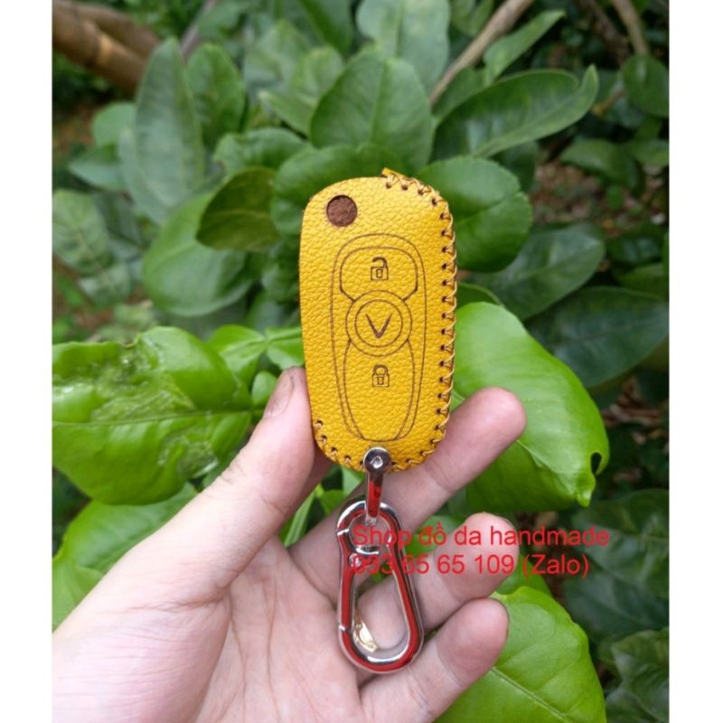 Bao da chìa khoá Vinfast Fadil bằng da bò, kèm tặng móc khóa