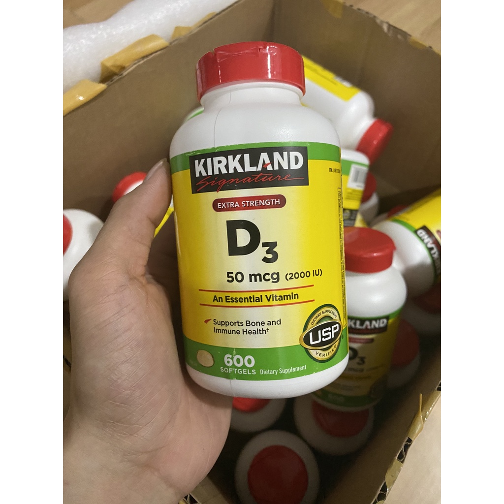 Viên Uống Bổ Sung Vitamin D3 Kirkland D3 50 Mcg (2000iu) - 600 Viên - Mỹ