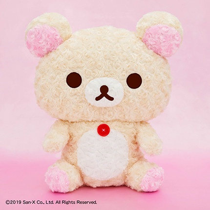 [SAN-X] Gấu bông bự lông xoắn hoa hồng Rose Bore Plush XL Korilakkuma cao cấp chính hãng Nhật Bản