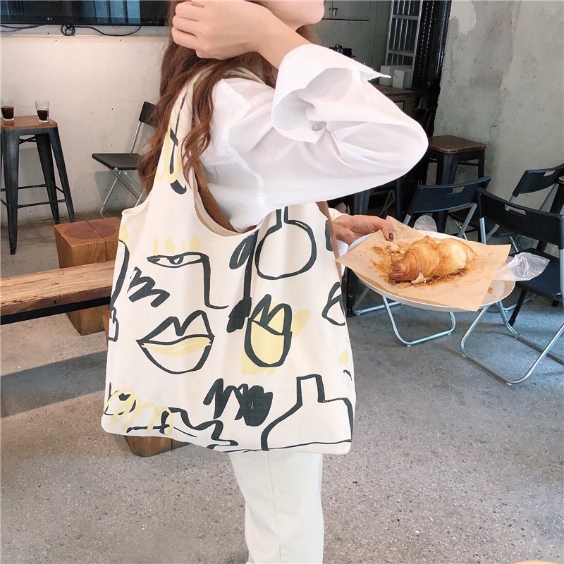 Túi vải tote đựng đồ canvas Hàn Quốc mẫu mới TX45