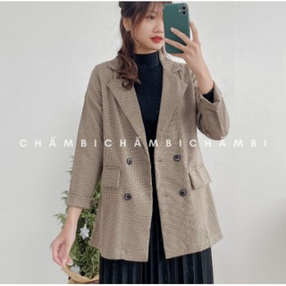 Áo Blazer Vest Nữ Khoác Ngoài Kẻ Caro
