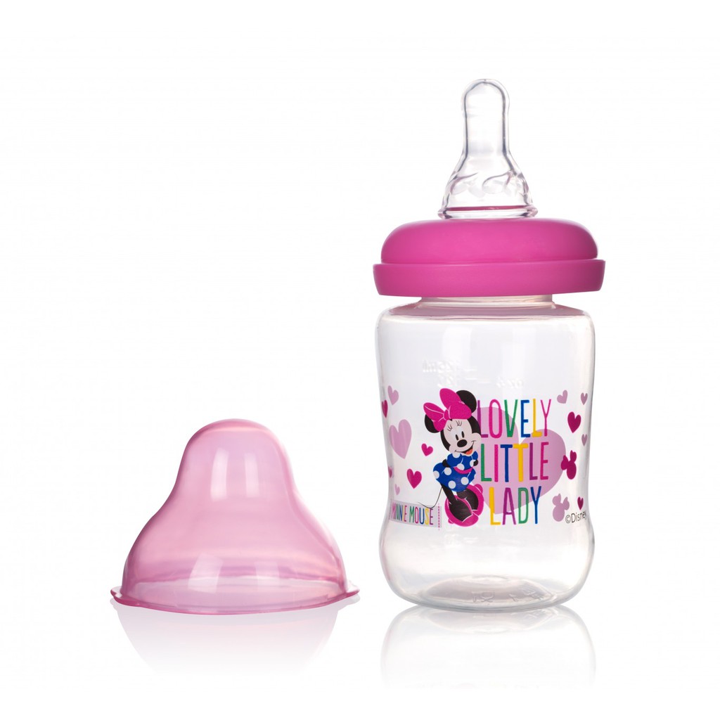 Bình Sữa Cổ Rộng Có Tay Cầm 125ml / 250ml Disney Baby ( 4OZ DN80133 / 8OZ DN80132 )