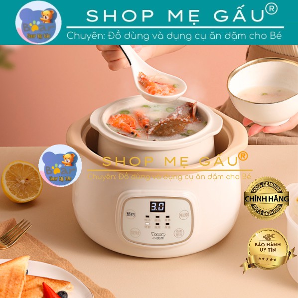 Nồi nấu cháo chậm, nồi ninh hầm đa năng cho bé Lotor 1,5L (model: D1) kèm khay hấp, nấu theo phương pháp cách thủy