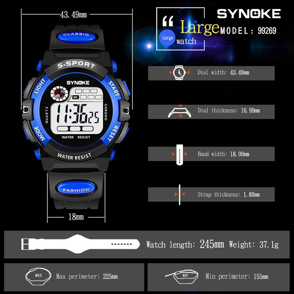 Đồng hồ điện tử SYNOKE chidrey kiểu dáng thể thao | BigBuy360 - bigbuy360.vn