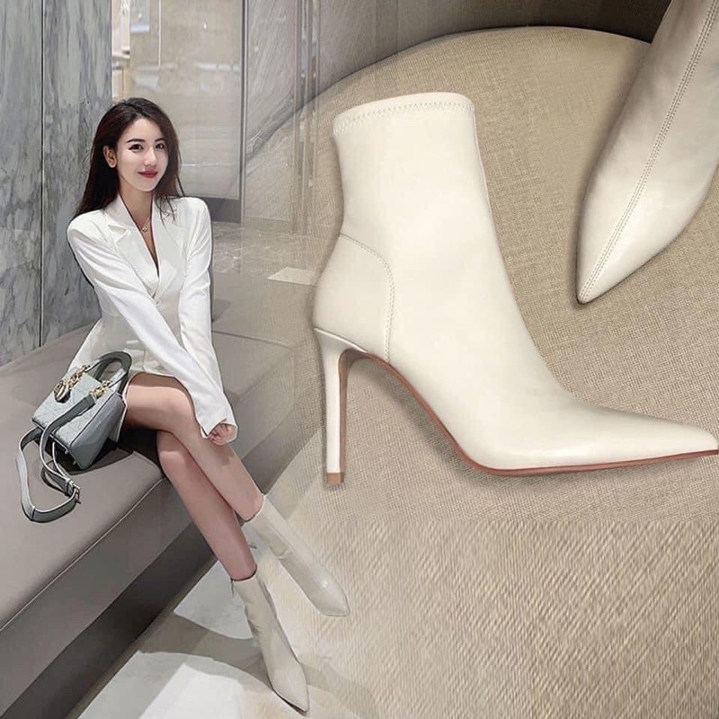 Bốt cổ ngắn mũi nhọn ❌ SALE SOCK ❌ Hành QC loại 1