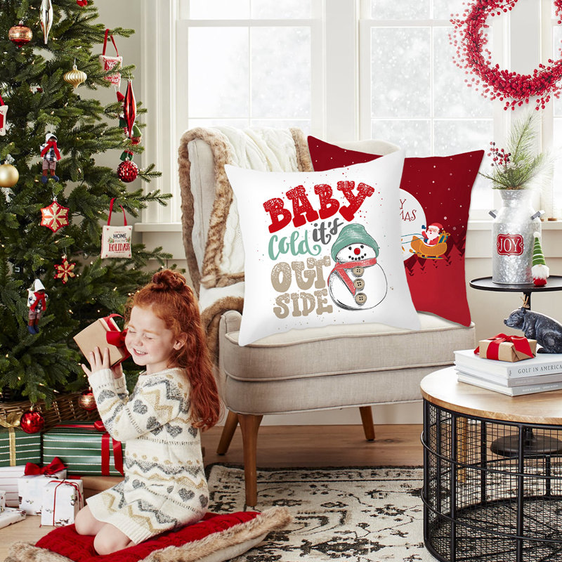 Áo gối trang trí sofa chủ đề Giáng Sinh dễ thương chất lượng cao