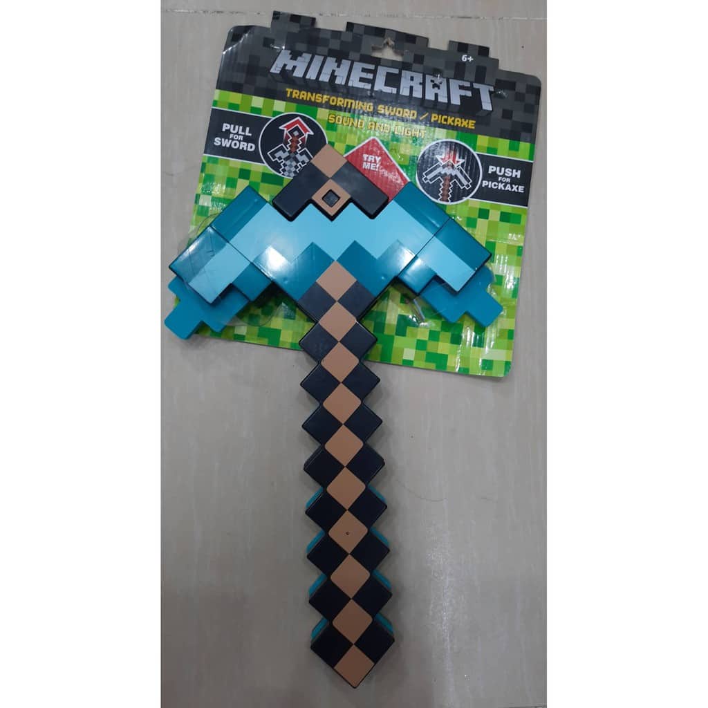 Đồ chơi cúp và kiem minecraft biến hình 2 trong 1 một cỡ lớn có đèn và nhạc