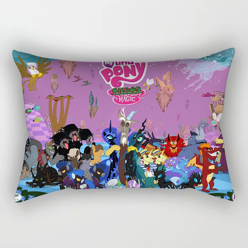 Vỏ Gối Chữ Nhật 30x50cm/50x75cm In Hình Ngựa Pony Dễ Thương