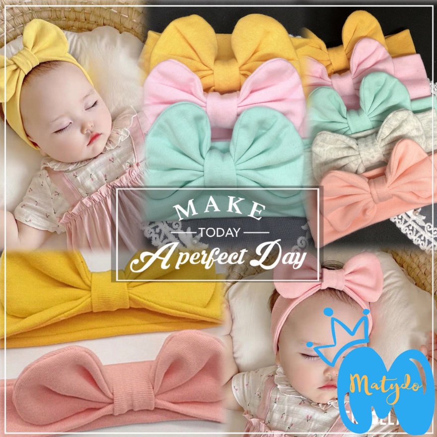 Mũ nón băng đô Turban cho trẻ nơ đội đầu cho bé gái tuban mùa hè 0 đến 2 tuổi