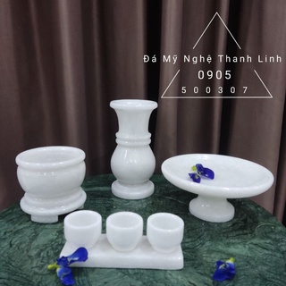 Lư hương đá, bát nhang đá trắng