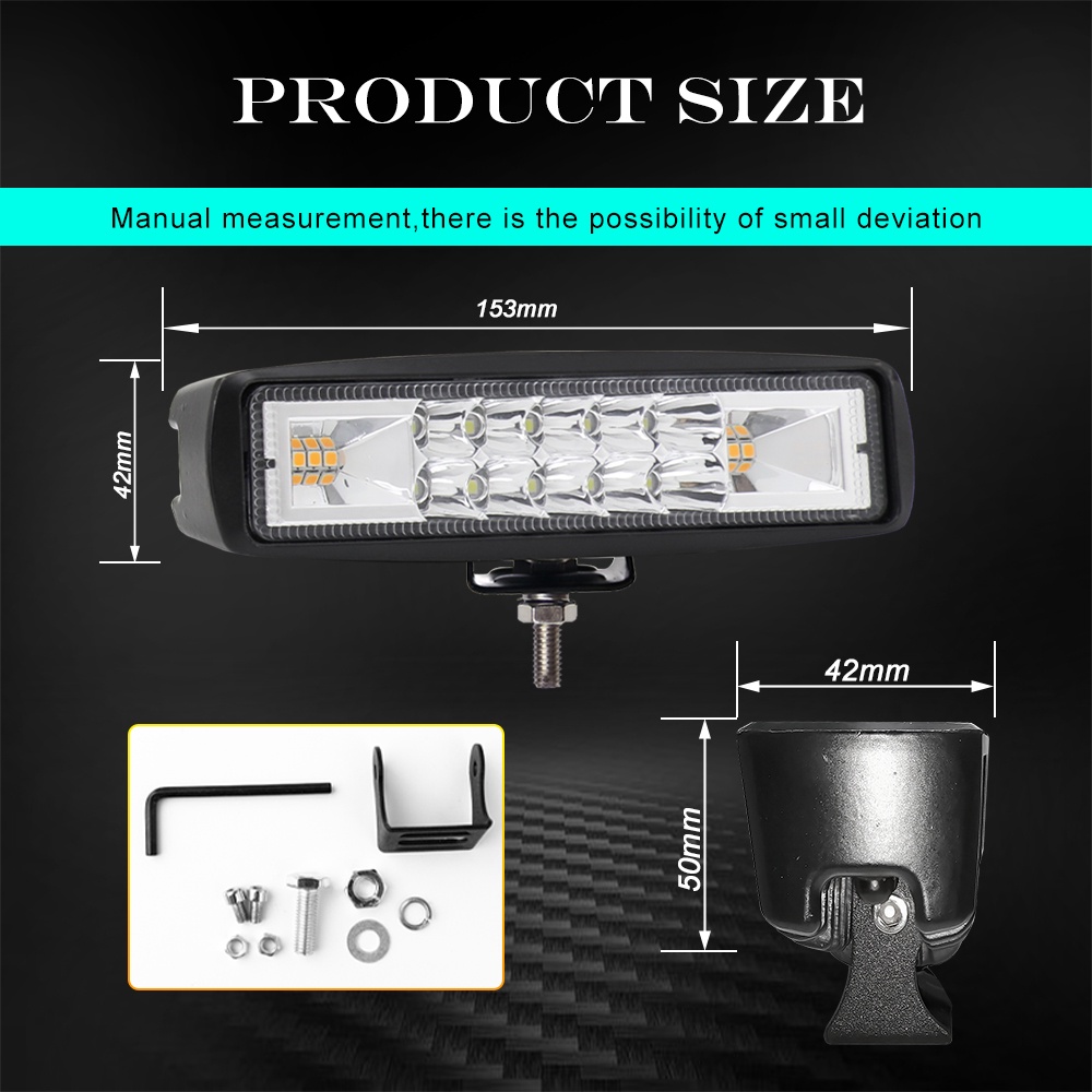 UNI-SHINE 6inch 48W Strobe Flash Work Light Led Light Bar For Offroad Atv Jeep Suv Moto Car LED Light Bar