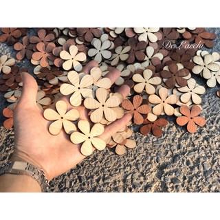 Bông Hoa gỗ decor trang trí, làm đồ handmade, bé tô màu