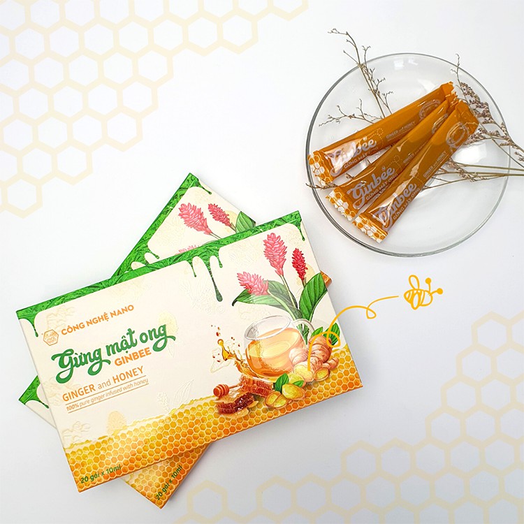 Mật ong gừng Ginbee nano, thanh ngọt bổ dưỡng, gói nhỏ tiện dụng | BigBuy360 - bigbuy360.vn