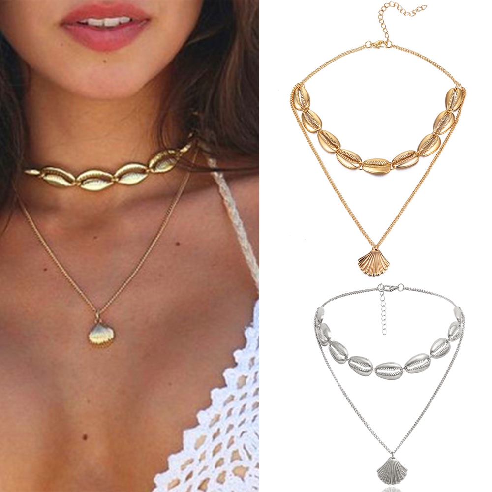 Dây chuyền choker vỏ sò mùa hè cho nữ