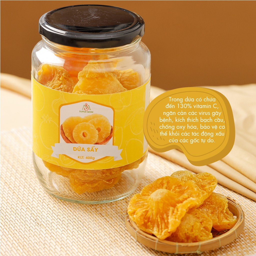 DỨA/ THƠM SẤY DẺO ăn vặt healthy cho người ăn kiêng ăn chay &amp; mẹ bầu giàu vitamin làm sáng da hiệu quả