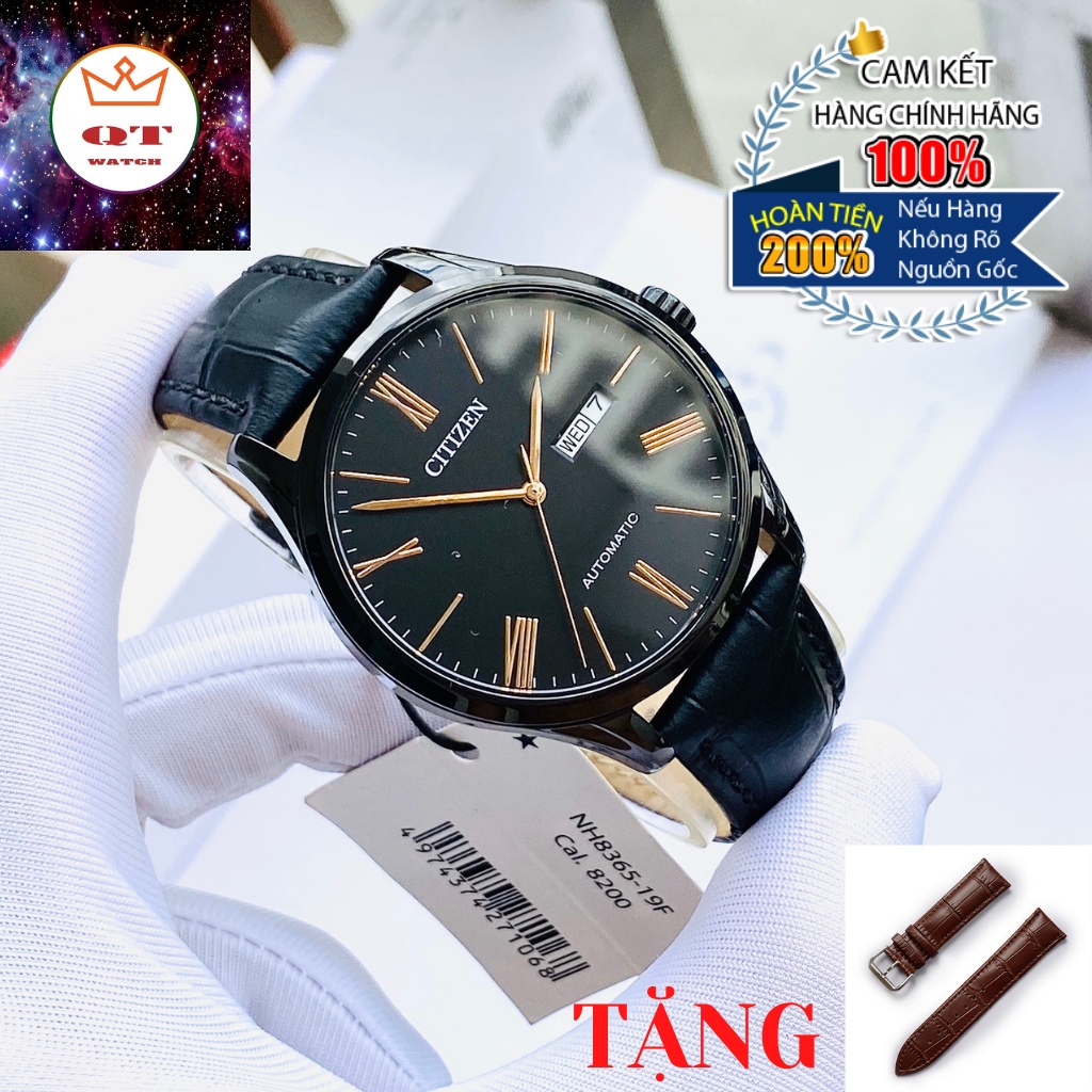 Đồng Hồ Nam CITIZEN Automatic NH8365-19F Full Black Chính Hãng Tặng Dây Da Cao Cấp