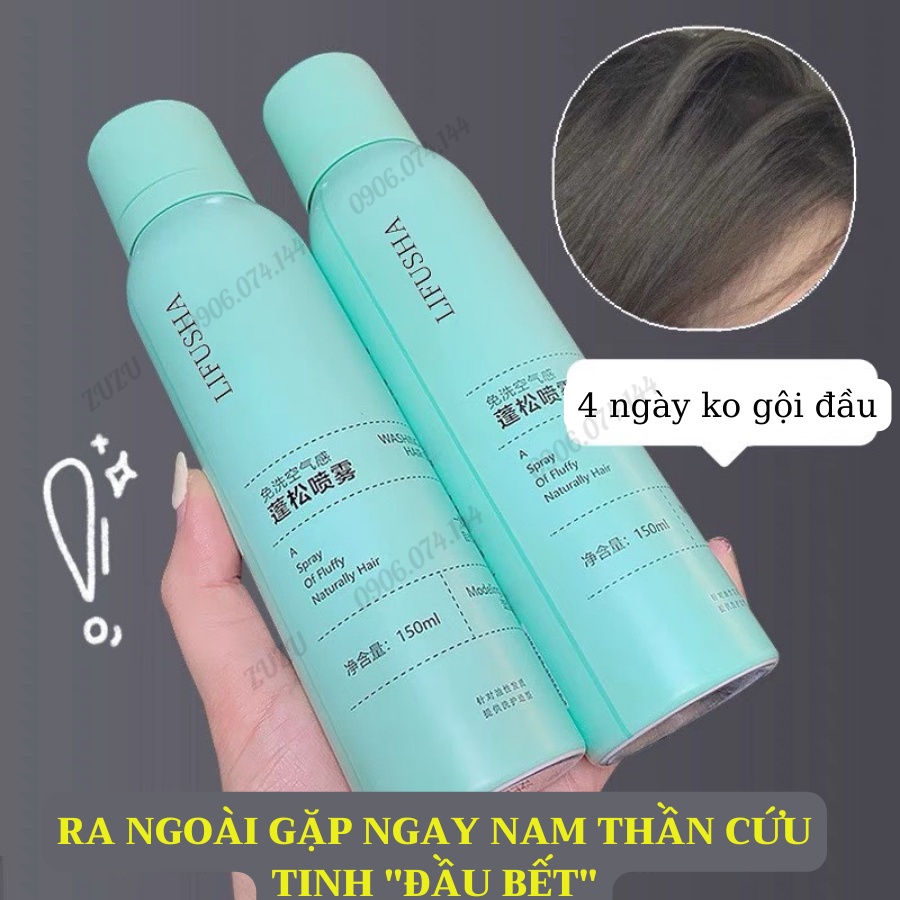 Chai xịt dầu gội khô SPES dry shampoo giúp tóc hết bết dính, bồng bềnh tức thì Dầu gội khô SPES chính hãng 3 tầng hương
