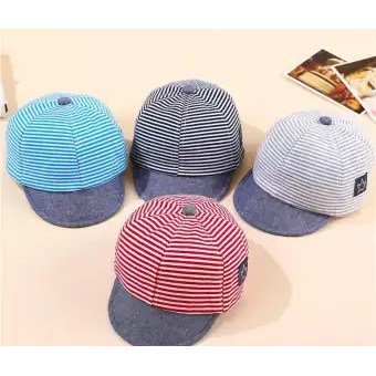 Mũ Nón Lưỡi Trai Mềm Sọc Cotton Cho Bé