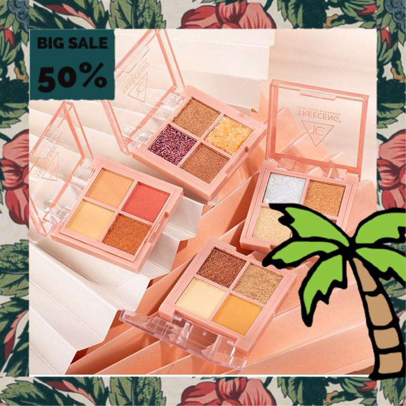 Phấn Mắt 4 Ô K'PEINE TC TREECENG Kèm Nhũ Thiết Kế Nhỏ Gọn Auth Nội Địa