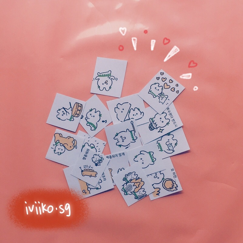 [Sẵn] Set 48 tem niêm phong Hình vẽ phong cách dễ thương Hàn Quốc