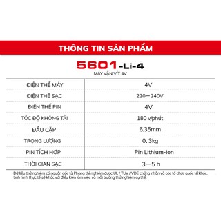 Máy vặn vít 4V Devon 5601-Li-4 (đầu vặn)