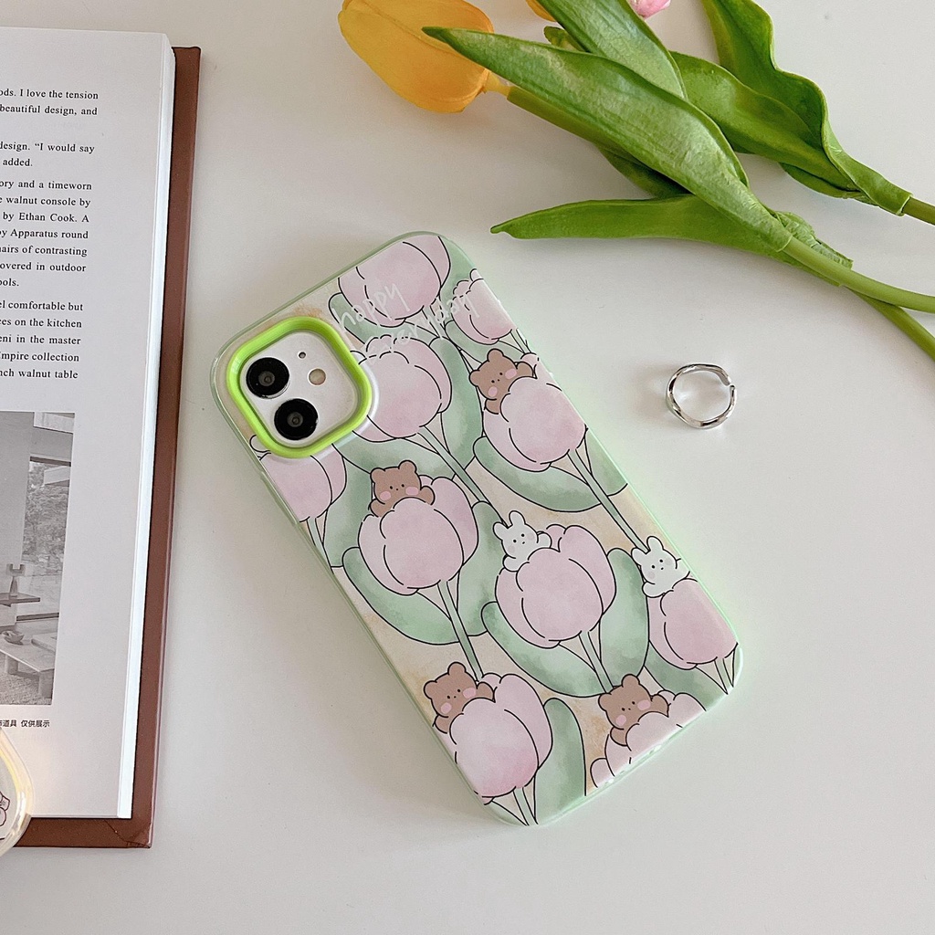 Ốp Điện Thoại Tpu Silicon Dày Mềm Chống Sốc Hình Hoa Cúc 3 Trong 1 Cho iPhone 13 12 11 Pro Max XR 8 7 Plus