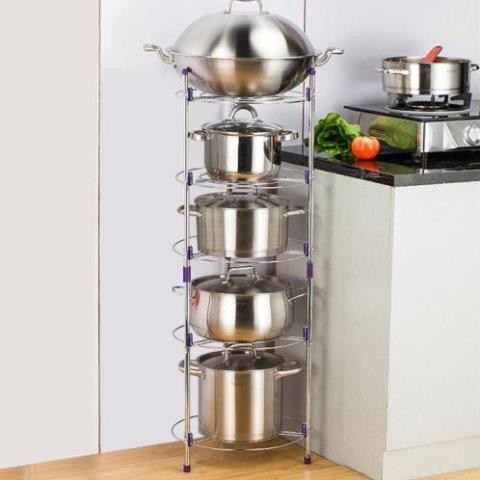 Kệ để đồ nhà bếp 5 tầng inox 304 cao cấp - giá đỡ xoong nồi !!!