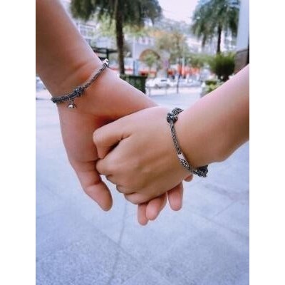 Vòng tay dây dệt thủ công có hạt nam châm thời trang phiên bản dành cho cặp đôi