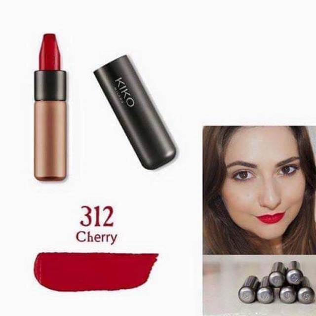 Son Kiko Velvet 312 đỏ cherry