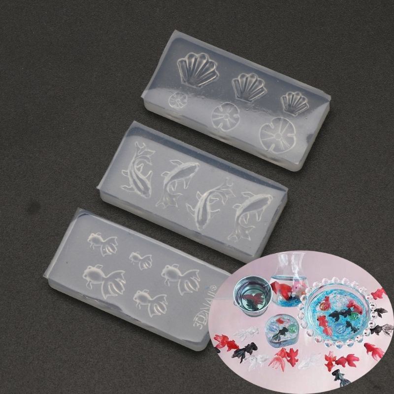 Set 3 Khuôn Nhựa Làm Trang Sức Hình Cá Vàng 10m