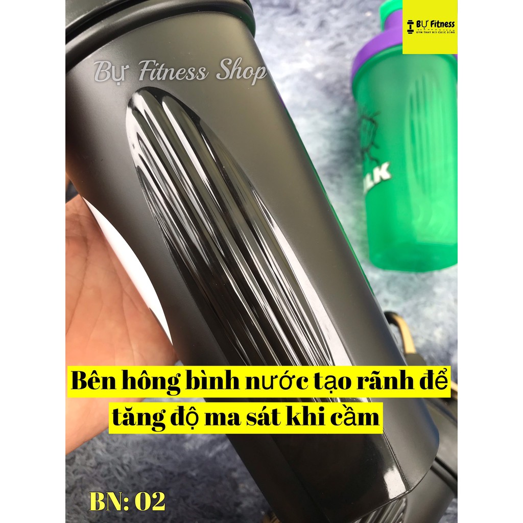 Bình lắc thể thao uống nước, bình nước shaker siêu anh hùng dung tích 750ml