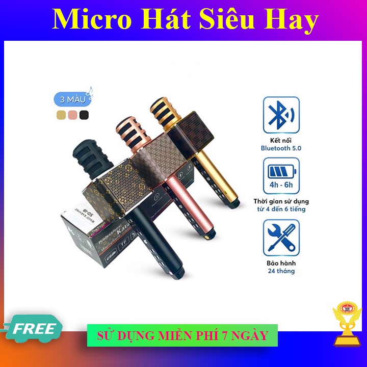 Micro karaoke bluetooth SD18 không dây loại tốt - Mic hát karaoke trên điện thoại