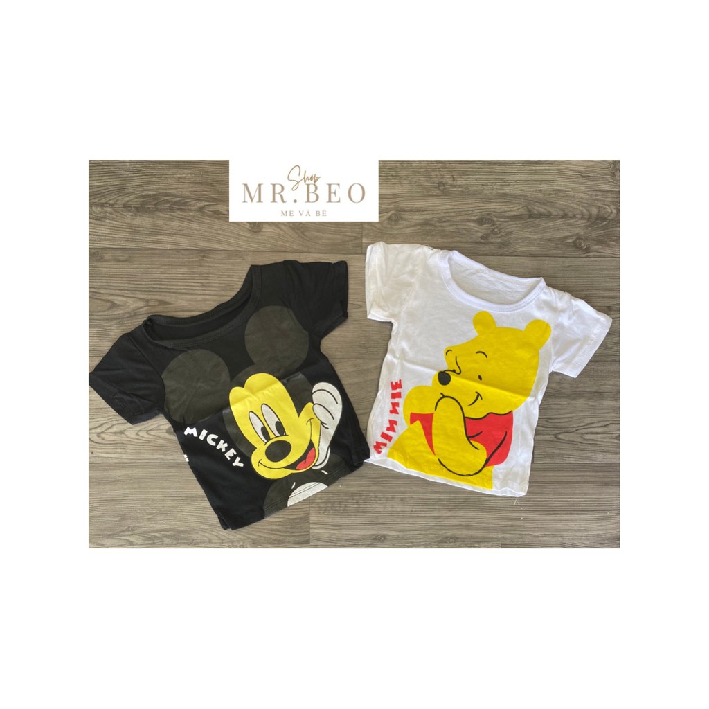Áo cộc tay cho bé trai họa tiết disney dễ thương, chất cotton co giãn, thoáng mát, thấm hút mồ hôi