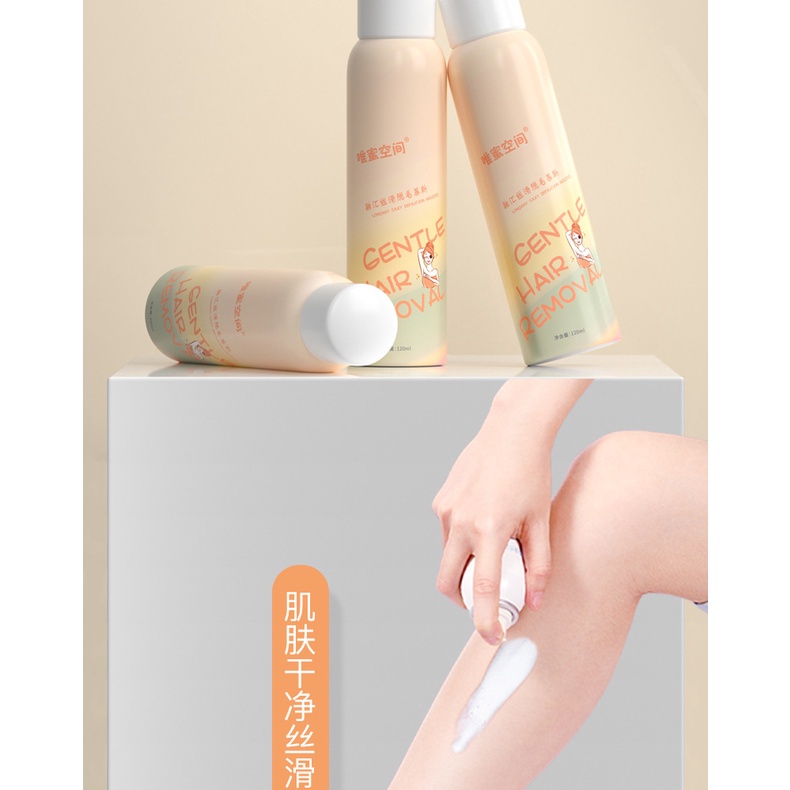 Xịt tẩy lông Weimi Space vùng kín, nách, tay chân lông nhẹ mousse 120ml