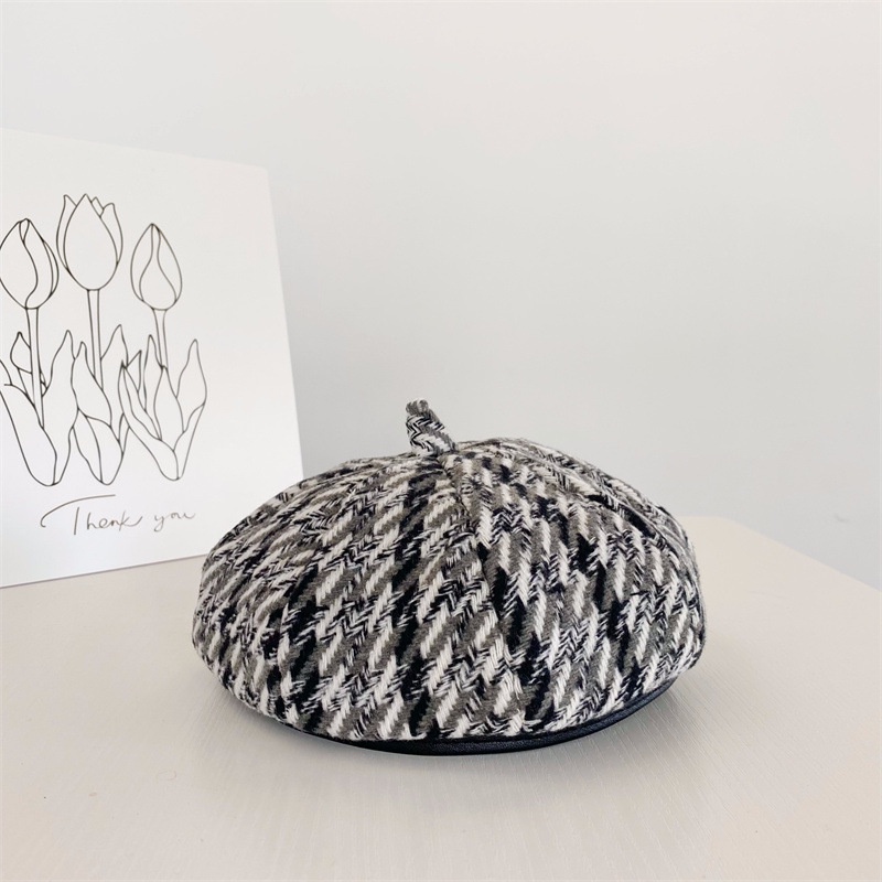 Mũ Beret Dệt Kim Hai Màu Thời Trang Mùa Thu Cho Bé