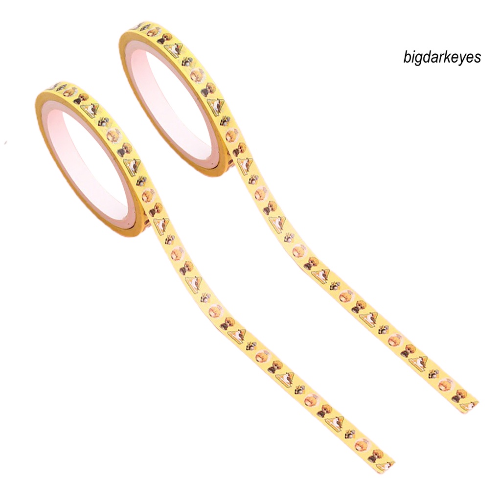 Set 2 Cuộn Băng Keo Giấy Washi In Họa Tiết Hoạt Hình Demon Slayer Trang Trí Sổ Tay/Sổ Tay