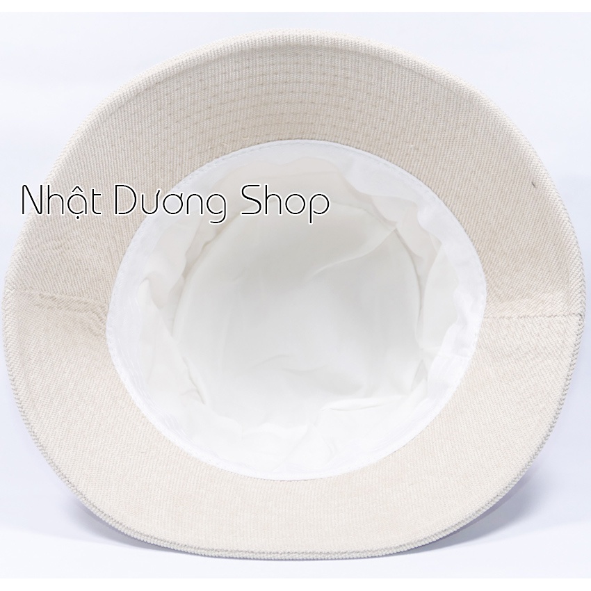 Mũ bucket trơn - Nón tai bèo vành tròn trơn chất nhung tăm cao cấp phù hợp cả nam và nữ