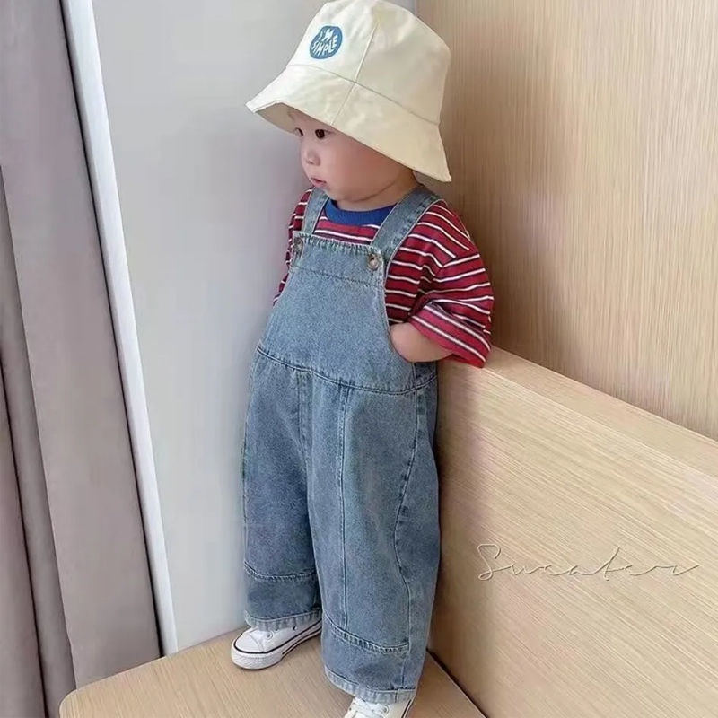 [Babycat] Hàng Có Sẵn Quần Yếm Denim Phong Cách Nhật Bản Hàn Quốc Mới Dễ Phối Đồ Cho Trẻ Em