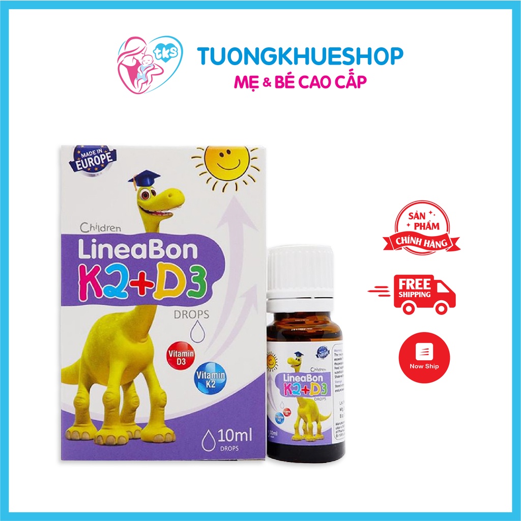 LineaBon Vitamin D3 K2 10ml giúp tăng hấp thu canxi trẻ - Trẻ cao lớn khỏe mạnh