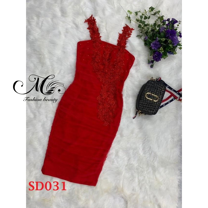 ĐẦM ÔM BODY THIẾT KẾ ĐÍNH REN 3D SIÊU XINH