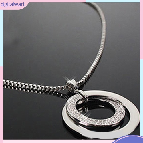 Dây Chuyền Mặt Tròn Đính Đá Thời Trang Cho Nữ