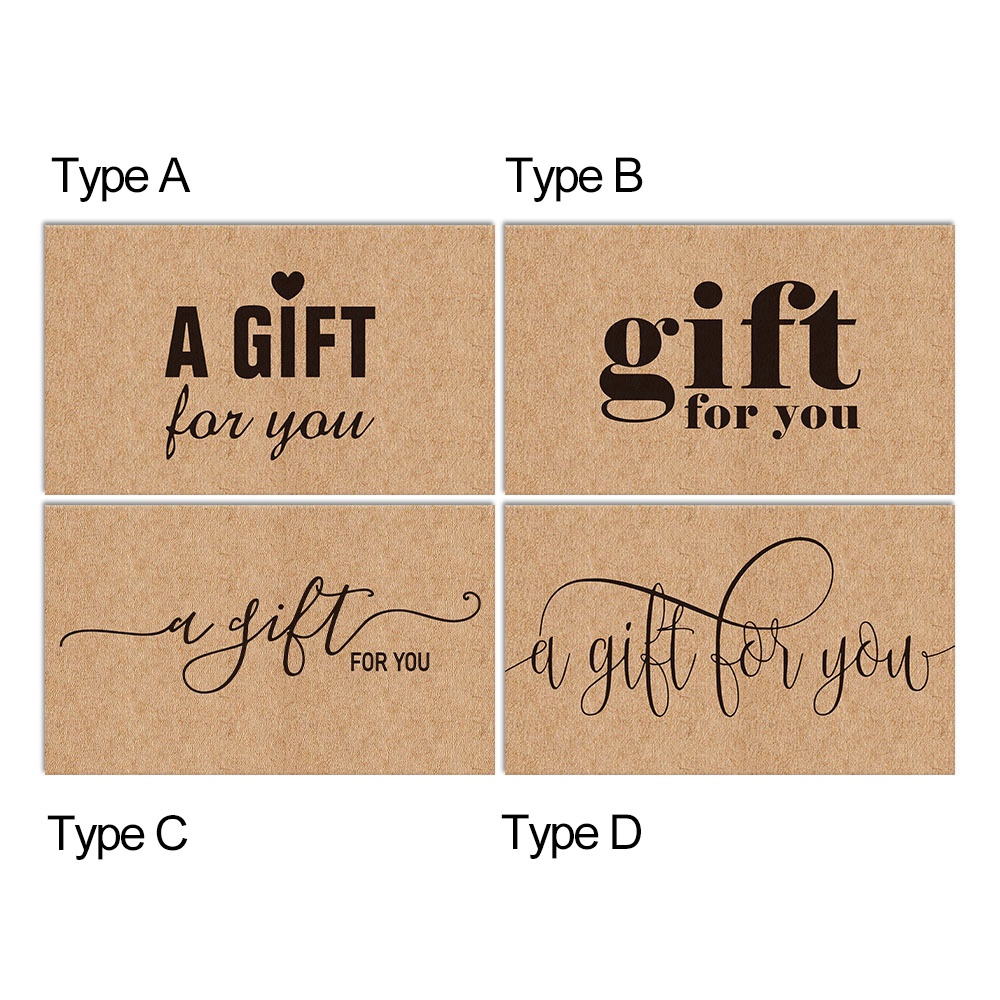 30 thiệp giấy Kraft in chữ &quot;Gift For You&quot; cho doanh nghiệp tặng khách