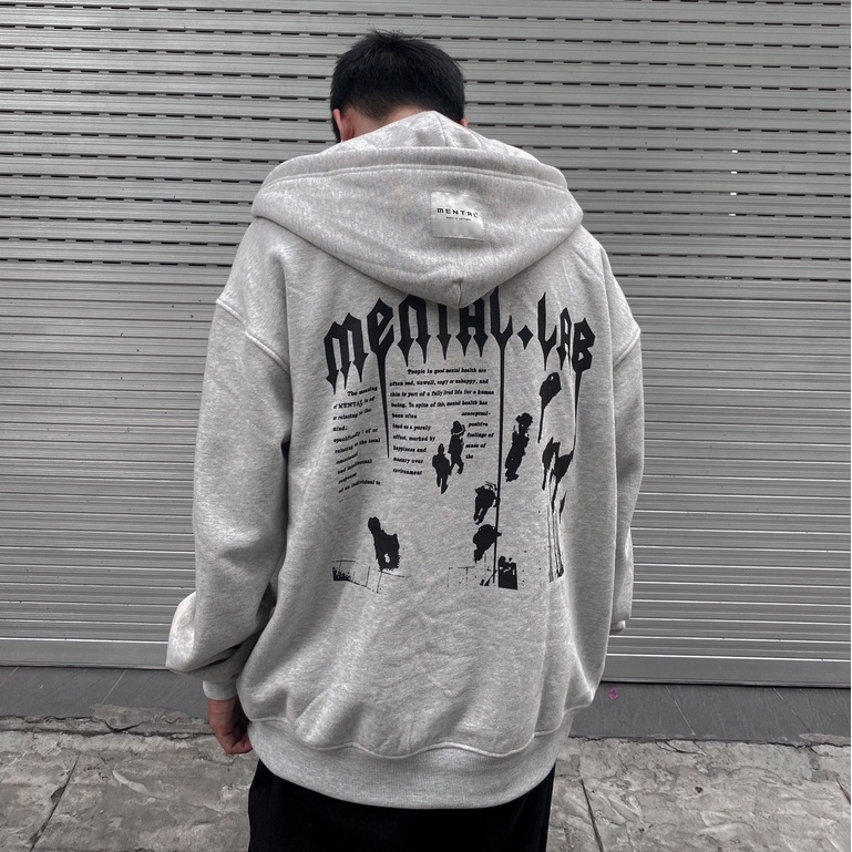 Áo Hoodie Nam Nữ Thời Trang Cao Cấp Zip MENTAL® Gothic Hoodie Zip