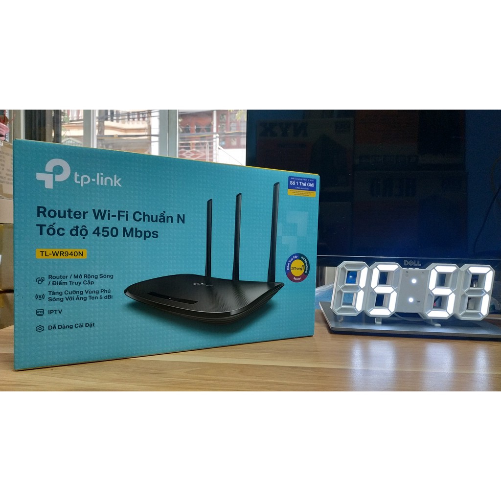 Bộ phát Wifi TP Link TL-WR940N 3 Awngten - Tốc độ 450Mb - New - Chính Hãng - BH 24 Tháng