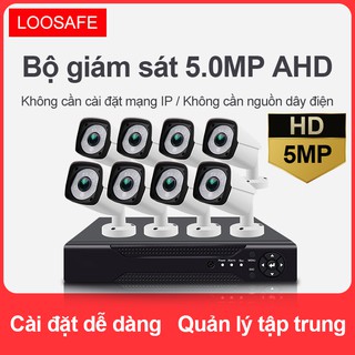 Bộ 8 camera giám sát 5.0 mp ahd full hd, chuẩn nén h.265x